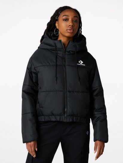 Зимняя куртка CONVERSE Short Hooded Puffer модель 10023736-001 — фото - INTERTOP