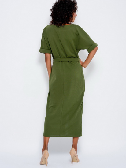 Сукня міді ISSA Plus модель 10177_khaki — фото 3 - INTERTOP