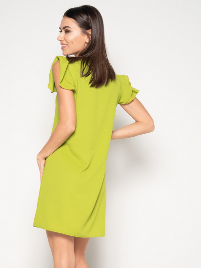 Сукня міні ISSA Plus модель 10403_olive — фото 3 - INTERTOP