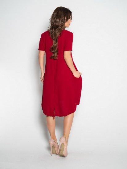 Сукня міні ISSA Plus модель 10497_burgundy — фото 3 - INTERTOP