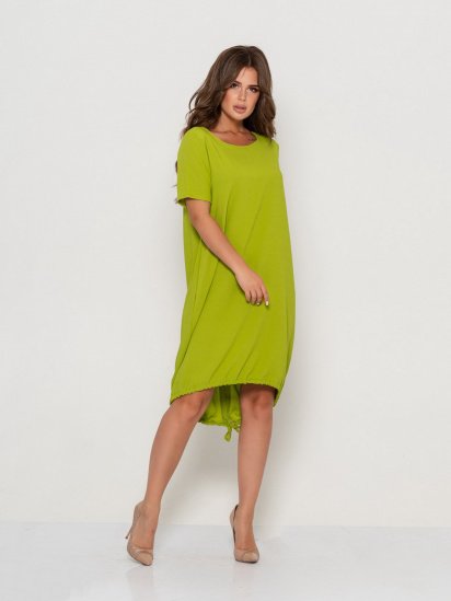 Платье мини ISSA Plus модель 10497_olive — фото - INTERTOP
