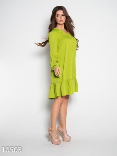 Сукня міні ISSA Plus модель 10503_оливковый — фото - INTERTOP