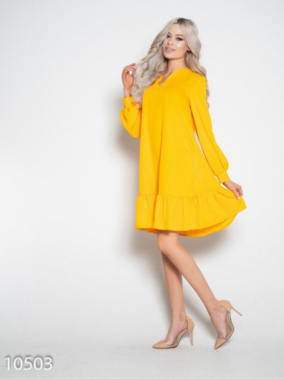 Платье мини ISSA Plus модель 10503_желтый — фото - INTERTOP