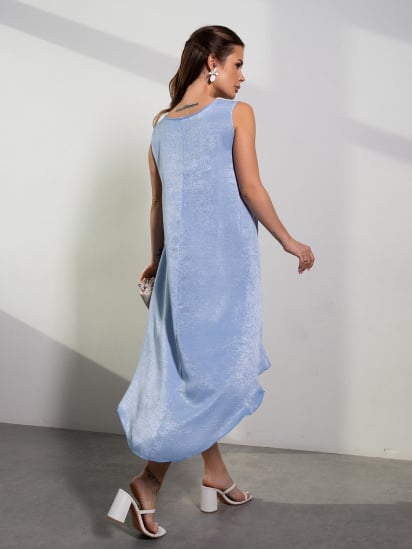 Платье миди ISSA Plus модель 10800A_голубой — фото 3 - INTERTOP