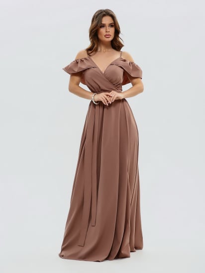 Сукня максі ISSA Plus модель 10816_brown — фото - INTERTOP