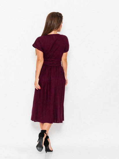Сукня міді ISSA Plus модель 10935_burgundy — фото 3 - INTERTOP