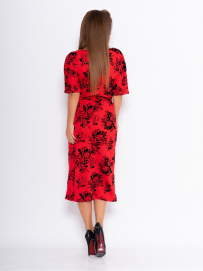 Платье миди ISSA Plus модель 10988_красный — фото 3 - INTERTOP