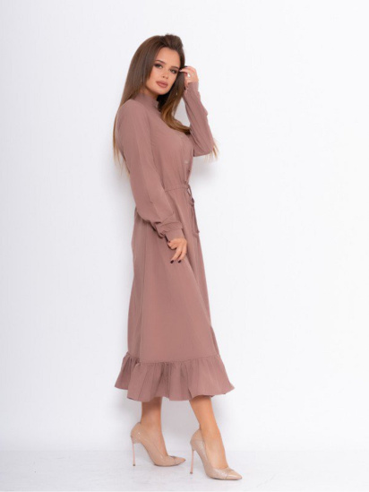Платье миди ISSA Plus модель 10994_коричневый — фото - INTERTOP