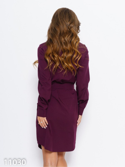 Платье мини ISSA Plus модель 11030_фиолетовый — фото 3 - INTERTOP