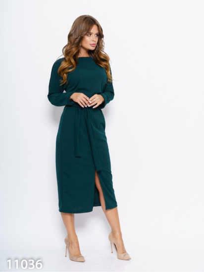 Сукня міді ISSA Plus модель 11036_зеленый — фото - INTERTOP