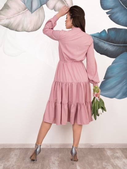 Сукня міді ISSA Plus модель 11043_pink — фото 3 - INTERTOP