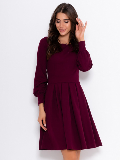 Сукня міні ISSA Plus модель 11060_burgundy — фото - INTERTOP