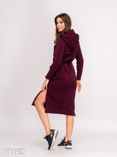 Платье миди ISSA Plus модель 11162_burgundy — фото 3 - INTERTOP