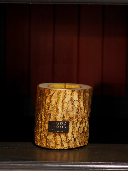 WOOD MOOD ­Інтер'єрна свіча в дереві із фактурною корою модель 1122300000 — фото 3 - INTERTOP