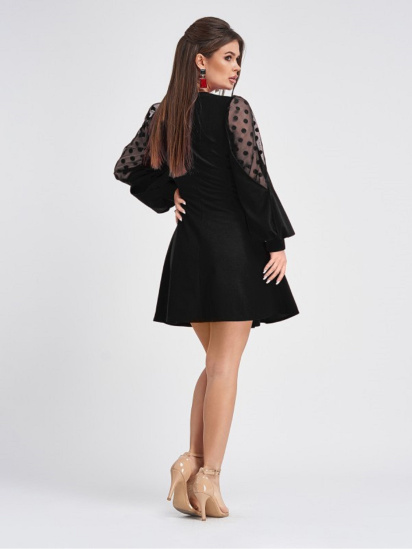 Платье мини ISSA Plus модель 11254A_черный — фото 3 - INTERTOP
