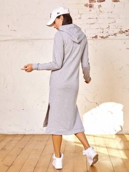 Сукня міді ISSA Plus модель 11409_grey — фото 3 - INTERTOP