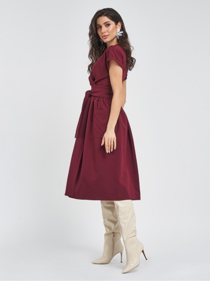 Платье миди ISSA Plus модель 11417_бордовый — фото - INTERTOP