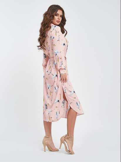 Платье миди ISSA Plus модель 11430_розовый — фото - INTERTOP