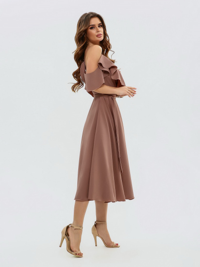 Платье миди ISSA Plus модель 11493_brown — фото - INTERTOP