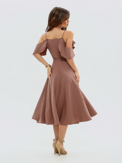 Платье миди ISSA Plus модель 11493_brown — фото 3 - INTERTOP