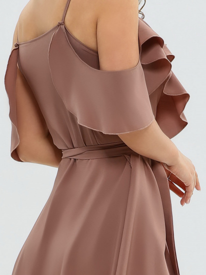 Платье миди ISSA Plus модель 11493_brown — фото 4 - INTERTOP