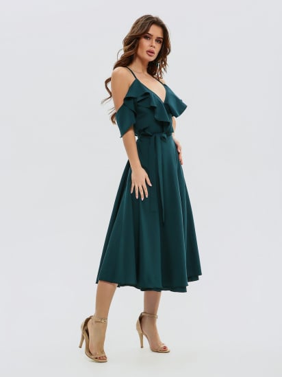 Сукня міді ISSA Plus модель 11493_green — фото 5 - INTERTOP