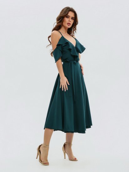 Сукня міді ISSA Plus модель 11493_green — фото 6 - INTERTOP