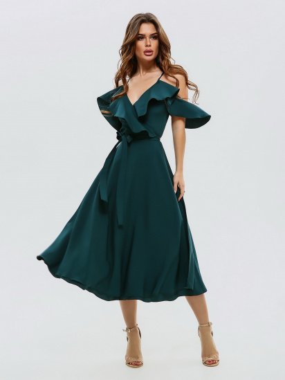 Платье миди ISSA Plus модель 11493_green — фото - INTERTOP