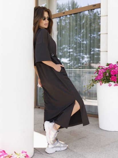Сукня міді ISSA Plus модель 12006_black — фото - INTERTOP