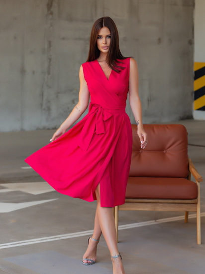 Сукня міні ISSA Plus модель 12080_crimson — фото - INTERTOP