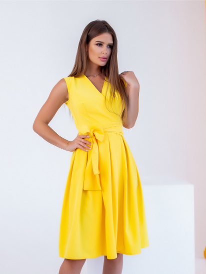 Платье мини ISSA Plus модель 12080_yellow — фото - INTERTOP