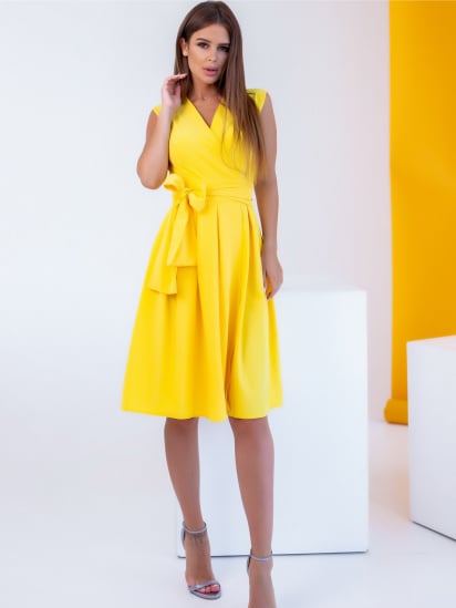 Сукня міні ISSA Plus модель 12080_yellow — фото - INTERTOP