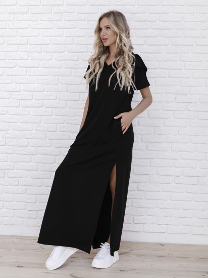 Сукня максі ISSA Plus модель 12091_black — фото - INTERTOP