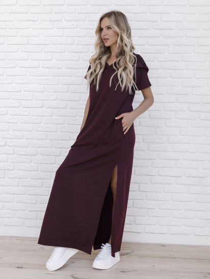 Сукня максі ISSA Plus модель 12091_burgundy — фото - INTERTOP