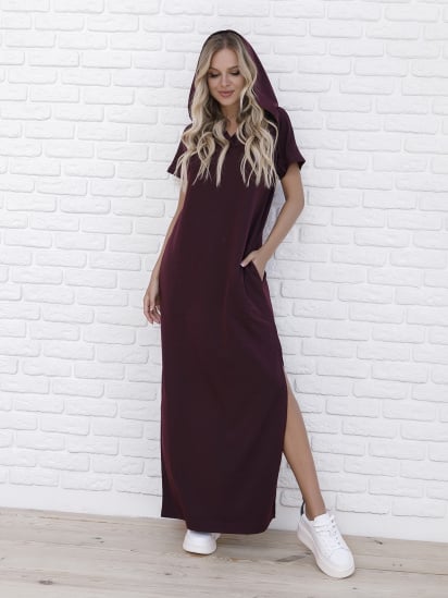 Сукня максі ISSA Plus модель 12091_burgundy — фото - INTERTOP