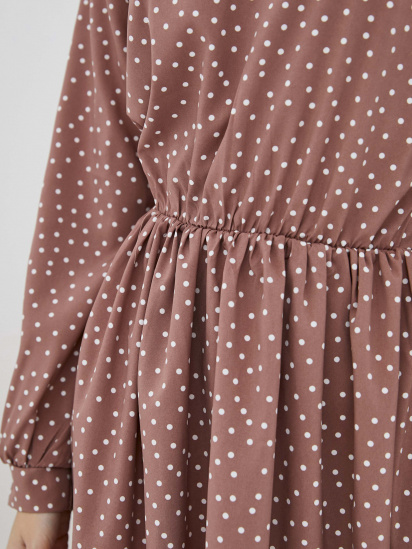 Сукня міді ISSA Plus модель 12093_lightbrown — фото 4 - INTERTOP