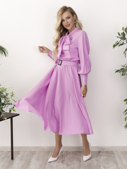 Платье миди ISSA Plus модель 12165_lilac — фото - INTERTOP