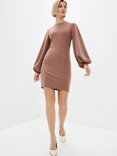 Сукня міні ISSA Plus модель 12194_brown — фото - INTERTOP