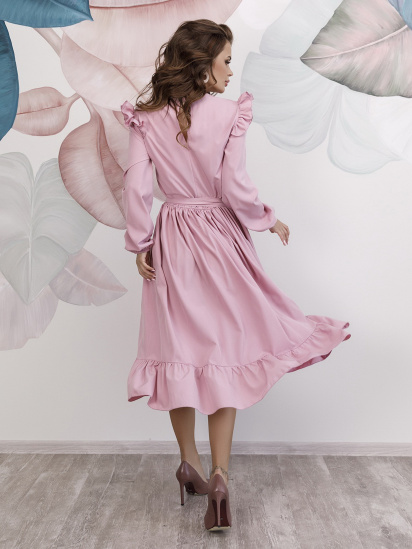 Сукня міді ISSA Plus модель 12197_pink — фото 5 - INTERTOP