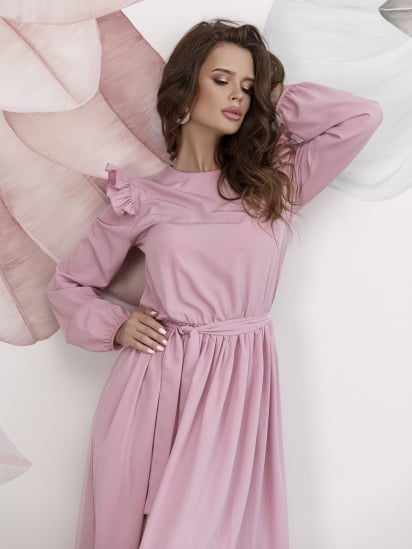 Платье миди ISSA Plus модель 12197_pink — фото 7 - INTERTOP