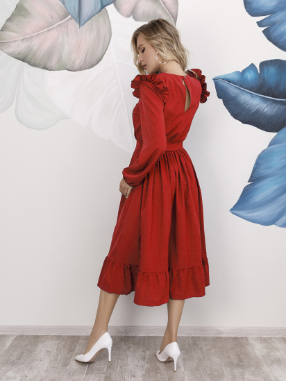 Сукня міді ISSA Plus модель 12197_red — фото 5 - INTERTOP