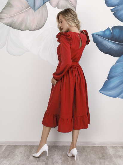 Сукня міді ISSA Plus модель 12197_red — фото 6 - INTERTOP