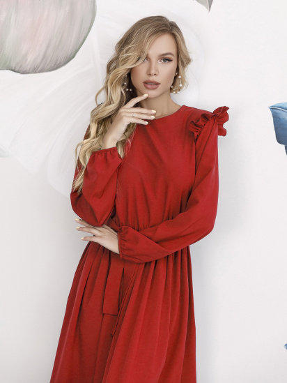 Сукня міді ISSA Plus модель 12197_red — фото 7 - INTERTOP