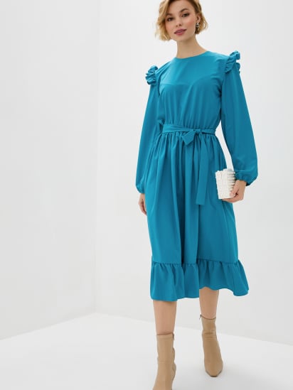 Платье миди ISSA Plus модель 12197_turquoise — фото - INTERTOP