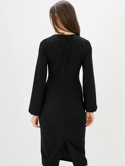Платье миди ISSA Plus модель 12206_black — фото 3 - INTERTOP