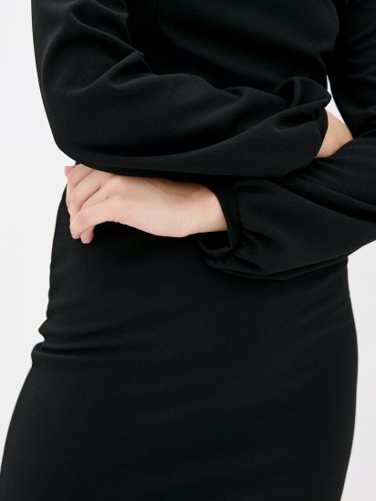 Платье миди ISSA Plus модель 12206_black — фото 4 - INTERTOP