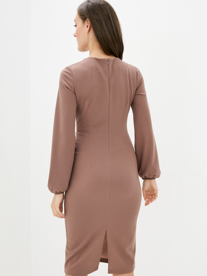 Платье миди ISSA Plus модель 12206_brown — фото 3 - INTERTOP
