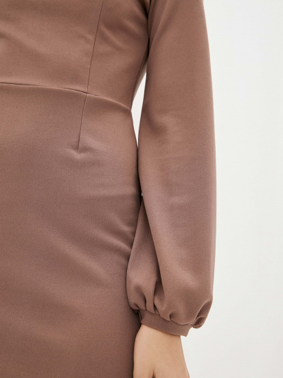Платье миди ISSA Plus модель 12206_brown — фото 5 - INTERTOP