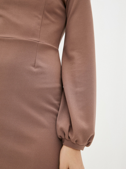 Платье миди ISSA Plus модель 12206_brown — фото 6 - INTERTOP