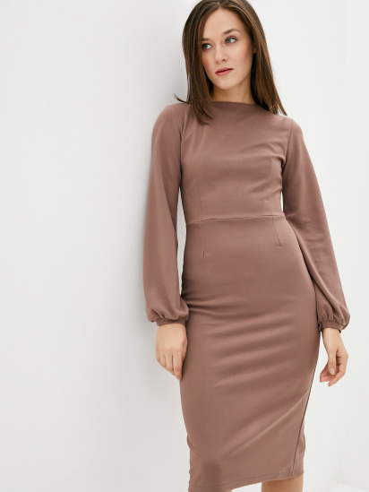Платье миди ISSA Plus модель 12206_brown — фото 7 - INTERTOP